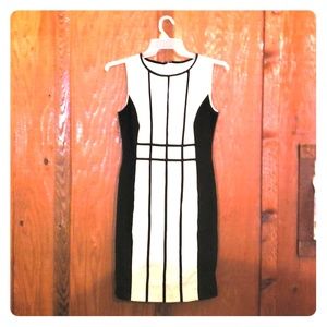 White and black Calvin Klein dress